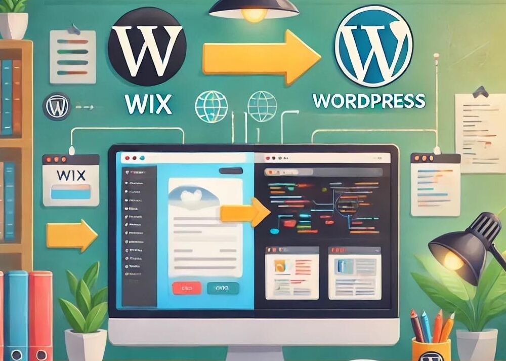 a concept image for Wix to WordPress migration