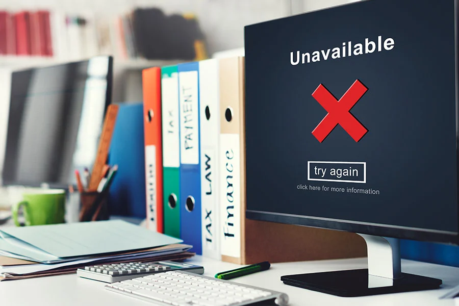 content not accessible on computer screen concept image on how important to test wordpress theme compatibility to prevent errors.
