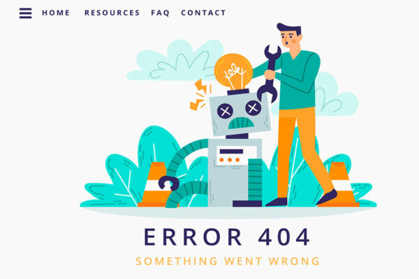 Error 404 concept image