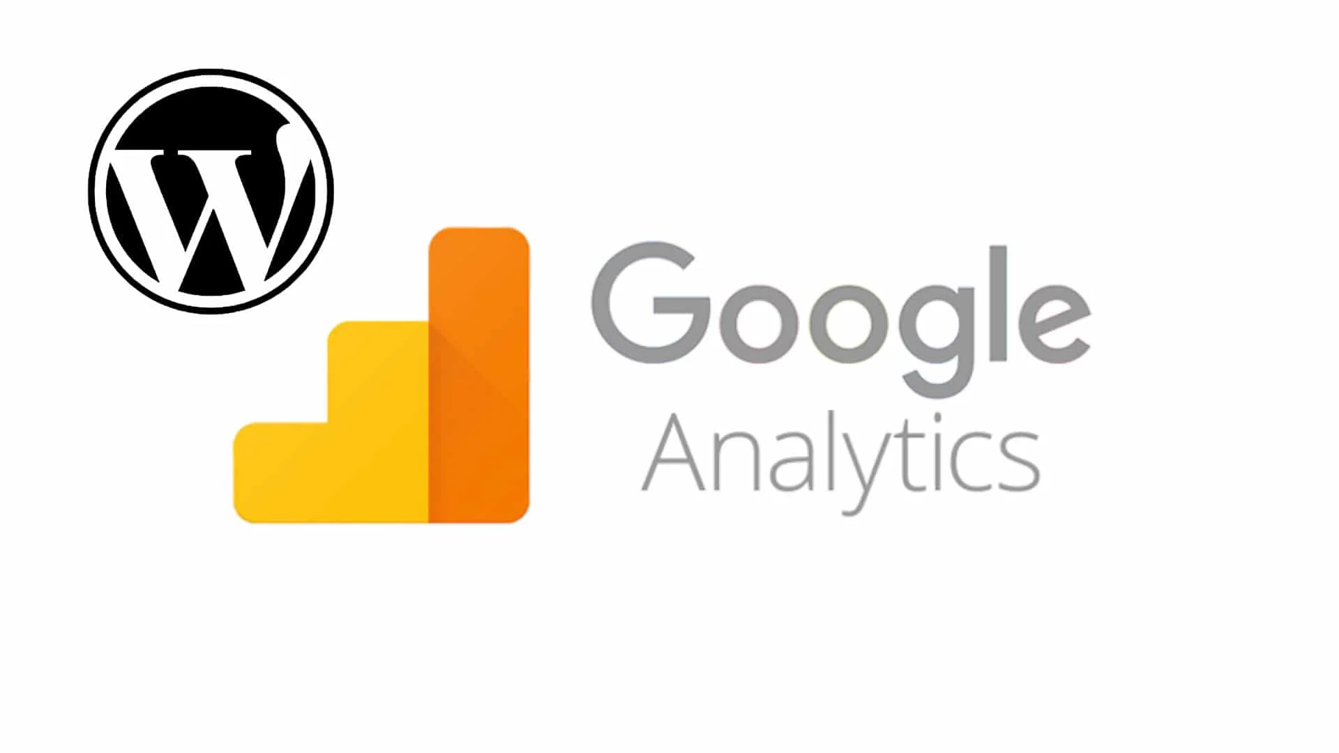 google analytics with wordpress logo. concept on how to use google analytics with wordpress. google analytics data can help your website achieve success.