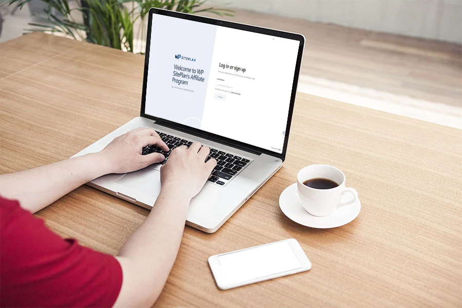 the benefits of becoming a wordpress affiliate 1 man eagerly joining an affiliate program on his laptop exploring the benefits of becoming a wordpress affiliate