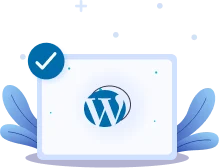 laptop with wordpress logo on it