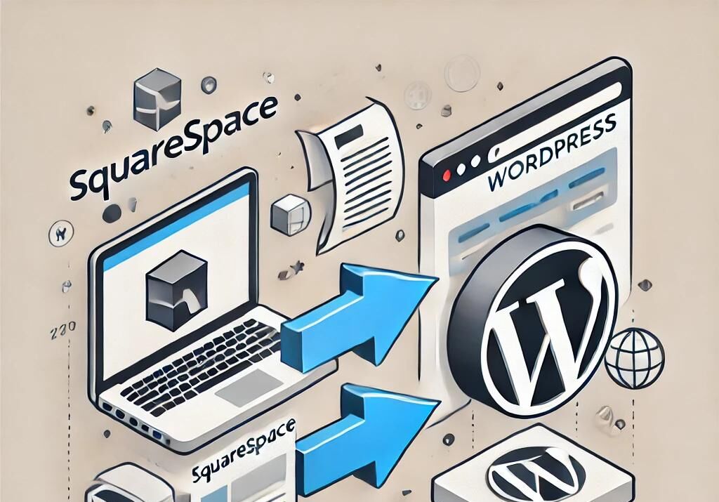 image representing the squarespace to wordpress migration process