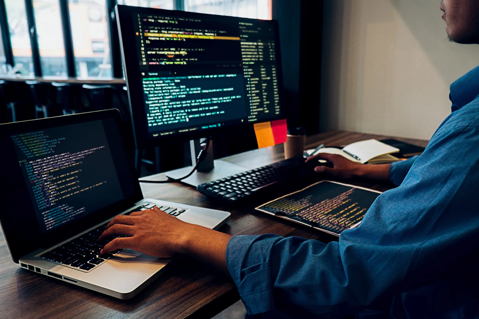 A Developer Working On A Sitecore To Wordpress Migration Project concept image for a website development team working on a squarespace to wordpress migration project
