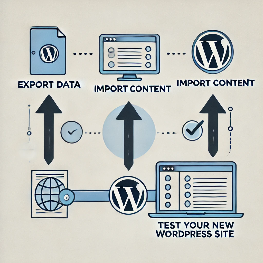 an image representing the custom cms to wordpress migration process