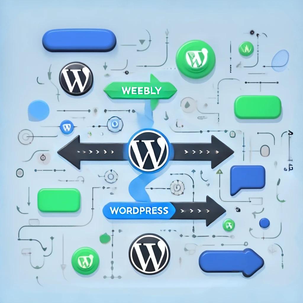 an image representing the weebly to worpdress migration process