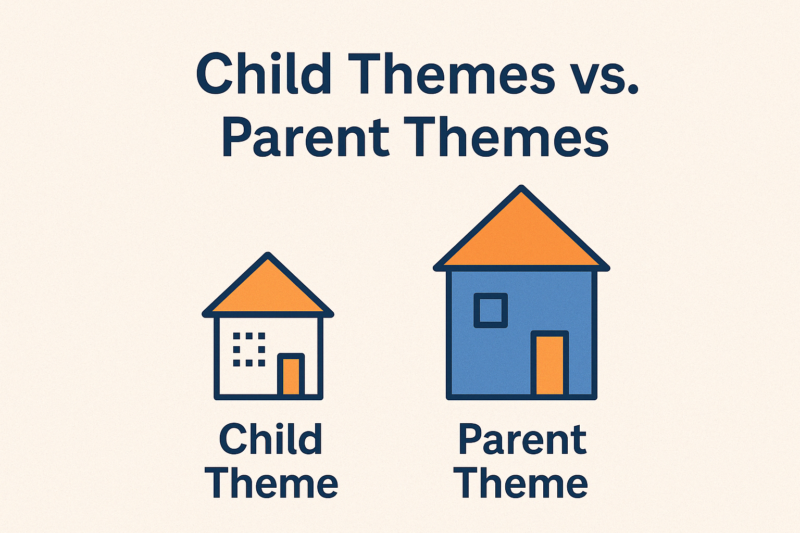 child-themes-vs-parent-themes-wordpress Child Themes vs. Parent Themes graphic