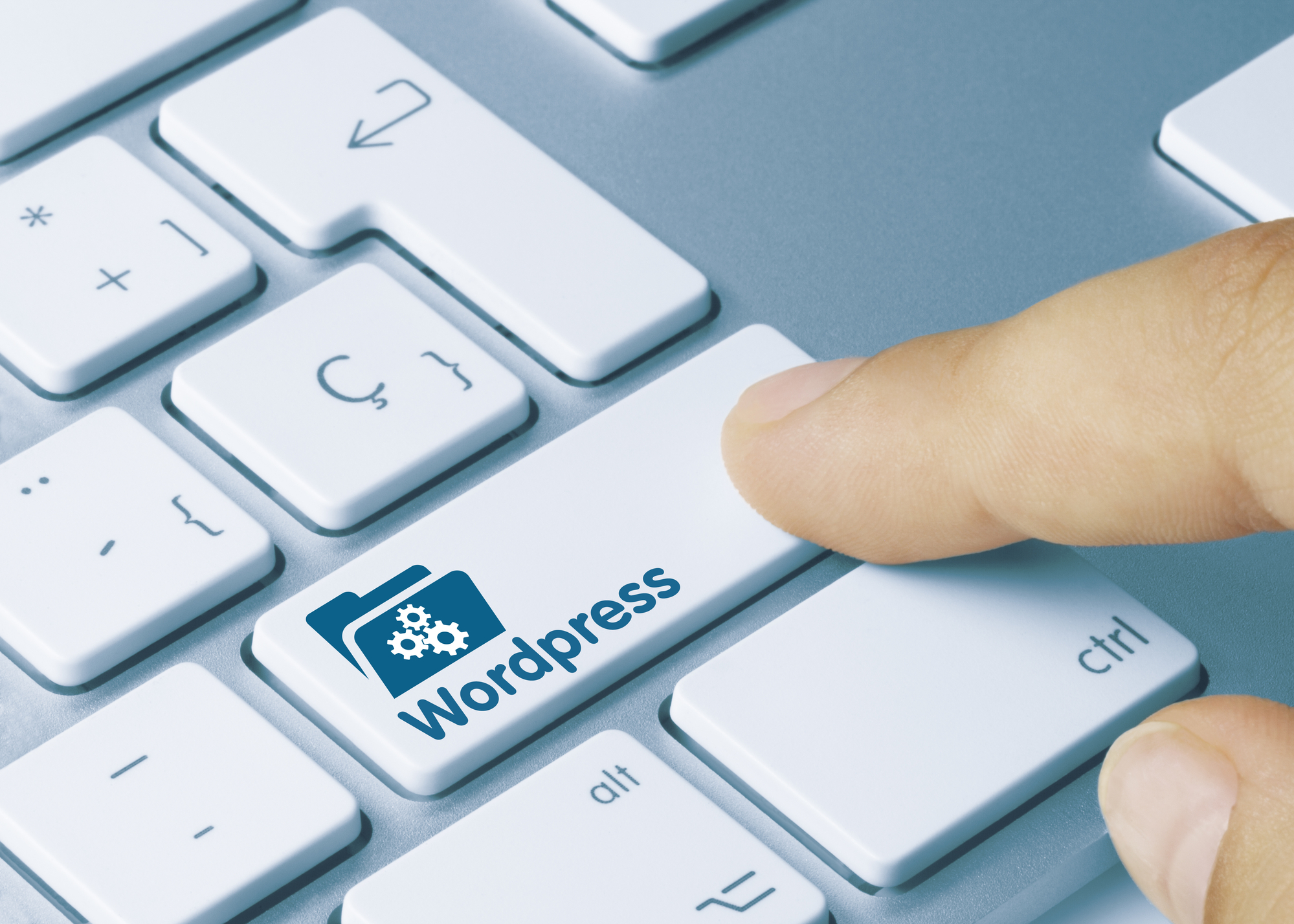 keyboard button with WordPress logo