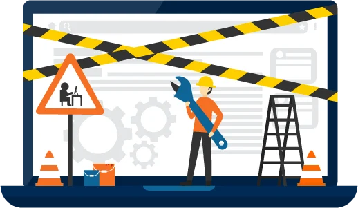 essentials plan 1 site under maintenance laptop