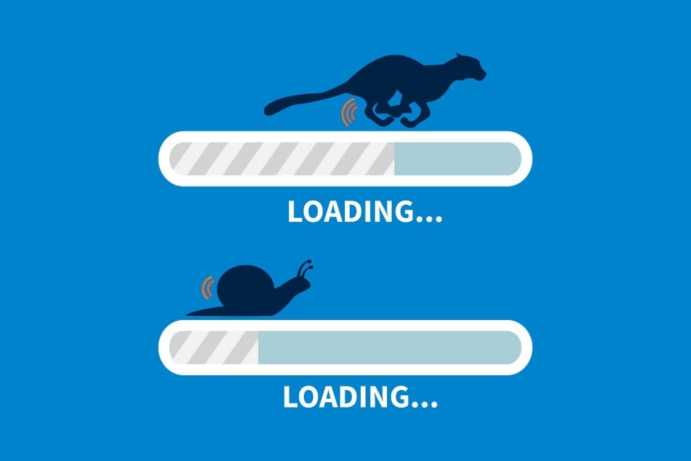Loading speeds of WordPress websites concept image for how to increase WordPress site speed