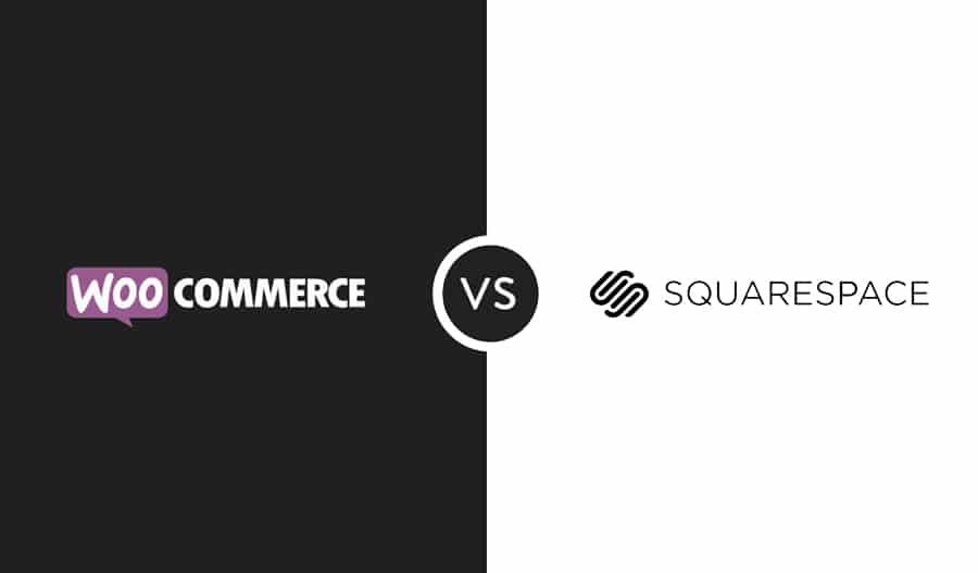WooCommerce vs Squarespace concept image.