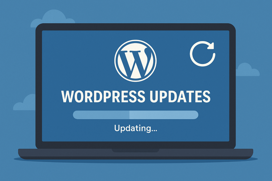 Graphic showing WordPress updates